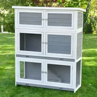 Hasenstall Schnuffi  grau weiss 114 x 42 x 101 cm