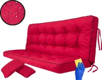 Bjird Sitzkissen Bankkissen Bankauflage für Gartenbank Schaukelkissen Bodenkissen Kissen für Hollywoodschaukel Outdoor / Indoor - Pola - 120 cm - Rot