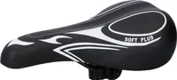Dunlop Mountainbike Sattel - Fahrradsattel - MTB Sattel aus Kunstleder - inkl. Sattelstütze - Schaumstofffüllung - 27 x 16,5 x 9,6 CM - Schwarz/Weiß