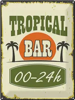 Blechschild 30x40cm Tropical Bar 00 - 24 h