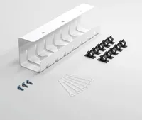 Albatros Kabelkanal Schreibtisch Weiß Komplettset - Kabelmanagement Schreibtisch für Ordnung und Produktivität, Organizer für Kabelführung- Kabelschacht oder Kabelwanne für Kabelorganisation