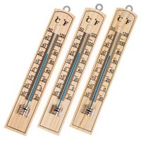 SIDCO Thermometer Holz 3 x Außen Innen Außenthermometer Analog Gartenthermometer Raum