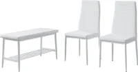 Vicco Sitzbank und Stuhl Grand, 85 x 46.5 cm 3-teiliges Set, Weiß