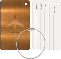 Reise Kofferanhänger Namensschild Gepäck Anhänger Schild Urlaub Flugzeug Trolley, Braun