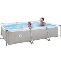 Avenli Frame Rectangular Pool 300 x 207 x 65 cm, Aufstellpool, reckteckig, ohne Pumpe, grau