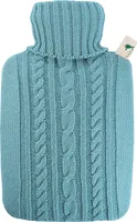 HUGO FROSCH Wärmflasche Klassik 1,8l Strickbezug pastell-blau