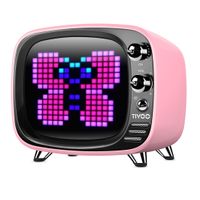 Divoom TIVOO Bluetooth v5.0 Lautsprecher mit Smart Pixel Art Display, Farbe:pink