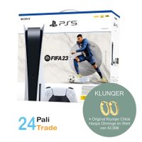 Sony Playstation 5 PS5 Disc Edition Spielkonsole + FIFA 23 + original KLUNQER OHRRINGE GOLD CHLOE HOOPS