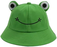 Buckethut für Erwachsene, Frosch, Anglerhut, Sonnenhut, Sommermütze aus Baumwolle, niedlicher Frosch-Hut für Damen(56-58 Cm)