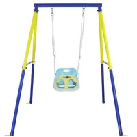 CCLIFE Babyschaukel mit Schaukelgestell Kinderschaukel Schaukelgerüst Outdoor und Indoor Verstellbar Ab 2 Jahren ZERRO