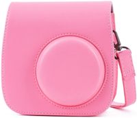 Tasche Kompatibel mit Instax Mini 9 / Mini 8 8+ Sofortbildkamera aus Weichem Kunstleder mit Schulterriemen und Tasche (Flamingo Rosa)