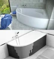 BADLAND Eckbadewanne Badewanne Cornea RECHTS 140x80 mit Ablaufgarnitur, Füßen und Styroporverkleidung GRATIS