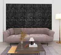 3D-Wandpaneele 48 Stk. 50x50 cm Diamant Schwarz 12 m²
