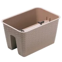 Kasten für Geländer Balkon Terrasse Blumentopf Rattan-Imitat 39,6 cm Mokka