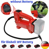 Luftpumpen kompatibel mit Einhell 18V Akkus Auto Reifen Druckluft Fahrrad Kompressor mit LCD-Anzeige rot