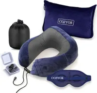 Cozyor Nackenkissen mit verstellbarem Verschluss + praktischer Tasche, Memoryschaum, waschbarer Bezug, ideal zum Reisen und für zu Hause
