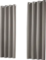 heimtexland ® Verdunklungsvorhang 1 Paar Verdunklungsgardinen Thermovorhänge Ösenschal  Schlamm HxB 145 x 135 cm