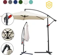 Wolketon 3m-3.5m Sonnenschirm Neigbar Ampelschirm Balkonschirm Marktschirm UV40+ Gartenschirm,Beige,3m