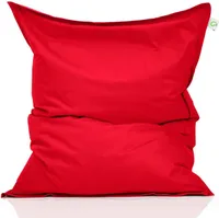 Green Bean Indoor Sitzsack "Square" XXL 140x180cm mit 380 Liter EPS Perlen Füllung - Riesensitzsack für Kinder & Erwachsene - Rot