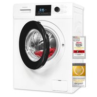 Exquisit Waschmaschine WA59214-340A weiss | 9 kg Fassungsvermögen | Energieeffizienzklasse A | 16 Waschprogramme | Kindersicherung | Startzeitvorwahl