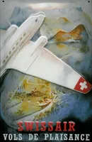 Blechschild Nostalgieschild Swissair Flugzeug Berge