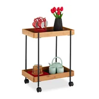 relaxdays Servierwagen braun, schwarz 46,0 x 28,0 x 57,0 cm