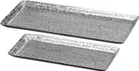 Boltze 3835200 Set 2 Deko-Tabletts Detroit, silber (1 Set)