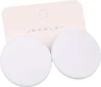 1 Paar Ohrstecker, Bonbonfarben, geometrisch, Sprühfarbe, Piercing, schlicht, für Damen und Mädchen, große runde Ohrstecker, Modeschmuck, Geschenk für Freundinnen-Weiß