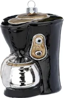 Christbaumschmuck Glas Kaffeemaschine 10cm schwarz