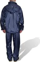 vidaXL Blaue Regenbekleidung für Männer 2-teilig mit Kapuze Größe XXL