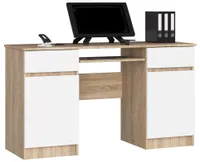 PC-Schreibtisch AKORD A5 Sonoma-Eiche Front Weiß B135 x H77 x T50 cm
