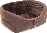 BOUTIQUE ZOO Hunde Autositz Universal Waschbar Abriebfest, Autositz Hund für Vordersitz, Beifahrersitz, Rückbank, Hundebett Hundetasche, S: 39 cm x 32 cm, Braun - WildKunstleder