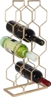 Vilde Flaschenständer Weinregal Weinflaschenhalter aus Metall in Goldfarbe für 8 Flaschen stabil 23x11x48 cm