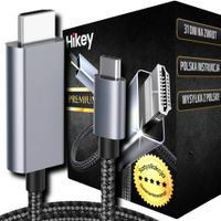 Hikey HDMI na USB-C kábel, konvertorový kábel, vysoká kvalita, pre notebook/smartfón, prenosový kábel HDMI na USB-C Ultra HD TV 2.0 4K 2 metre