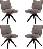 Esszimmerstuhl (4er Set), braun mit grau, FALLON-55