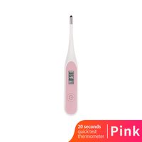 Digitales Körperthermometer ° C / ° F Genaues 20s schnelles mündliches Achsel-Thermometer mit Sprachansage und Speicher für Baby-Erwachsene - Rosa