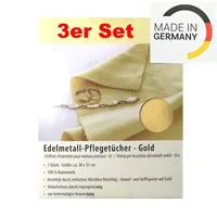 3er PACK Goldputztuch 30x35 cm Goldpflegetuch Gold Schmucktuch Münzen Edelstahl Poliertuch Schmuckpoliertuch für Goldschmuck Baumwolle Beschlagschutz