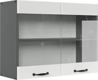 Vicco Küchenglasschrank R-Line, 80 cm, Weiß Landhaus/Anthrazit