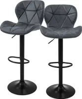 ML-Design 2er Set Barhocker Tresenhocker 360° drehbar, Gepolsterter Barstuhl mit Rückenlehne und Fußstütze, 59-79 cm