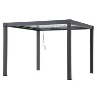Sunjoy Aluminium Modulare Multi Lamellenpergola mit LED 3x3 MATTERHORN - 306cm x 306cm, anthrazit