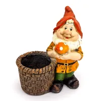 Gartenzwerg mit Korb 40,6 cm -  Deko Gartenfigur Zwerg