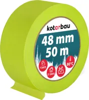 KOTARBAU® Neon Malerkrepp 50 m Kreppband  48mm Malerband Abklebeband Maler Klebeband Maler Zubehör Fluoreszierendes Grün Kreppapier Malerbedarf