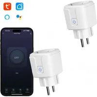 2er-set WLAN-Steckdose, Smart Steckdose mit App Steuerung,Funksteckdose,Smart Plug, max. 3520,00 W, 20A WLAN-Steckdose mit Zeitschaltuhr
