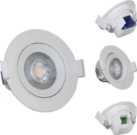 5x LED vestavné bodové svítidlo otočné včetně 5W LED svítidla studená bílá 380lm 230V vestavěný transformátor bodové stropní svítidlo kulaté bílé