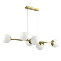 MasterLED Pendelleuchte Bali 90cm x6 E27 Gold - Ideal für Wohnzimmer und Esszimmer - Lichtfarbe 2700K - 35W max - IP20