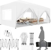 Faltpavillon 3x6m , wasserdicht&UV-Schutz 50+, inkl. Tragetasche, 12 Heringen, 6 Abspannseilen, 4 Sandsäcken, verstärkte Stange in der Mitte des Dachs