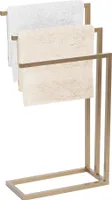 FRAMADO Metall Handtuchständer 3-armig - Badetuchhalter, Gold, 45x21x86cm