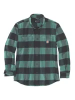 Carhartt Midweight Flannel L/S Plaid Shirt, Farbe:grün, Größe:XXL