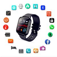 Chytré hodinky Bluetooth hodinky Fitness tracker s měřením krevního tlaku Fitness náramek s měřičem srdečního tepu Monitor spánku Krokoměr černý
