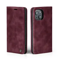 Handy Hülle für Apple iPhone 13 Klapphülle Bookcase Flip Cover Handy Tasche Etui Farbe: Weinrot